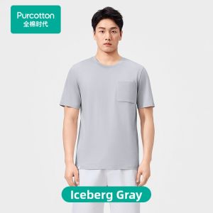 Purcotton | Cool Feel Knit Round Neck Water Shine Cotton T-Shirt Summer