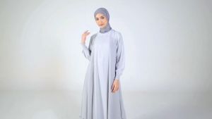 Nibras Gamis Sarimbit Celline Bahan Dobby Selina Baby Doll White Baju Lebaran Keluarga Terbaru 2025