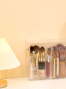 EmmAmy® Large Capacity Makeup Brush Storage Tube Dressing Table Lipstick Storage Rack Transparent