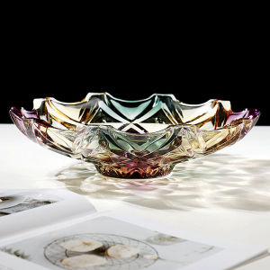 Luxurious European Creative Crystal Glass Large Size Fruit Tray Beautiful Living Room Coffee Table Decorative Item Luxury Style