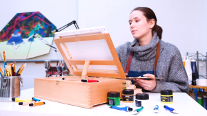 MEEDEN Large Adjustable Artist Tabletop Sketchbox Easel- Multi-Function Solid Beech Wood Storage Box Easel with 3-Drawer for Artist Art Students & Beginners