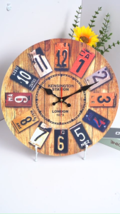 14 12 Big Silent wall clock Home Decor Wooden Decor Round Premium Bar Office Wall Decor