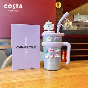 Costa Wangxingyue Big Capacity Insulated Mug Straw Cup for Women High Aesthetic Value Water Cup Ice Dominating Cup Stainless Steel