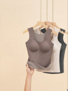 THREEGUN | Warm Womens Underwear with Padded Cups and Cashmere Silk 100% Natural Camellia Oil Soft Touch