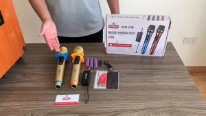 micro karaoke không dây hát karaoke hát nhẹ êm thiết kế đẹp . bảo hành 12 tháng tương thích âm ly loa kéo vang đẩy