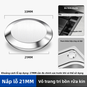 MONLEYTA | Mặt nắp kín vòi chậu rửa nhà bếp bằng thép không gỉ có lỗ thoát nước cho máy rửa bát máy rửa tay và vòi sen