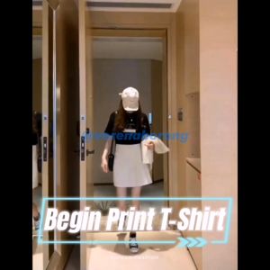 Korean Fashion Casual Top Summer Blouse Women T-Shirt Begin Print Short Sleeve Shirt Baju Lengan Pendek Viral Murah 216640