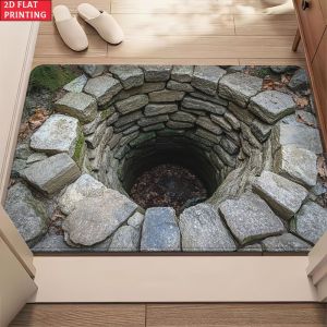 VIKAMA 2D Optical Illusion Doormat Ishii Optical Illusion Decorative Non-Slip Entryway Rug Bathroom Mat Home Decor