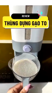 Thùng đựng gạo thông minh 12L bằng nhựa kèm cốc đong hộp đựng thực phẩm khô ngũ cốc tiện dụng