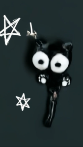 [SG] Cute Black Cat Swing Earrings | Movable Body & Tail Drop Earrings | Fun Quirky Cat Earrings | Playful Jewellery | ear me out (EMO-25)