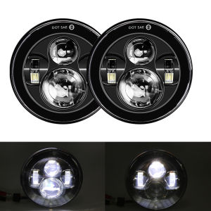 Đèn Pha LED 7 Inch Cho Xe Máy Xe Jeep Wrangler JK TJ Tích Hợp Đèn Angel Eye DRL Phụ Kiện Đèn Pha Công Suất Cao 45W Đa Năng Đèn Đơn
