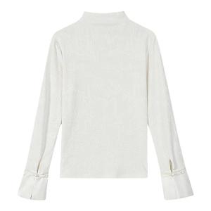 White Long Sleeve High Collar Womens Base Shirt Inner Wear Casual Style Slim Fit T-Shirt Spring Autumn Winter Seasonal Top