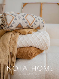 Khăn Trải Giường Kiểu Bohemian Màu Kem Sang Trọng Cho Buổi Trưa Khăn Choàng Khăn Choàng Lông Cừu Mùa Đông Chất Liệu Acrylic Dùng Trong Mọi Mùa