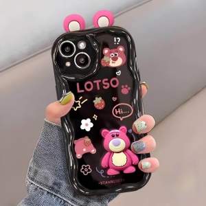 CASING WAVE 3D LOTSO PANDA FOR XIAOMI REDMI 13 13C 12 12C A3 A2 A1 10 10A 9 9A 9C 9T 6A NOTE 7 8 9 10 S 11 12 13 PRO 4G 5G / SOFT CASE KARTON 3D DOLL EARS BONEKA BEAR LOTSO BLACK PANDA