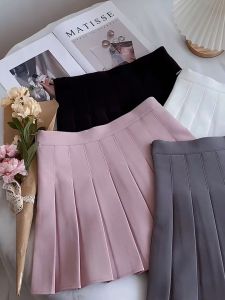 ALPLUME Pleated Skirt Womens Summer High Waist Slim High Waist Skirt Slim Small with Lining School Skirt