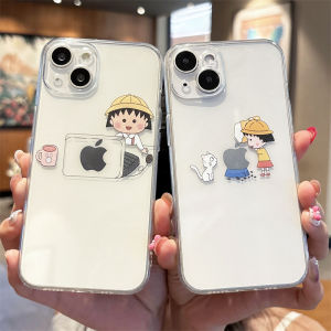 Cute Cat Cartoon Phone Case for Apple 16Pro Max iPhone 15 Female Full Cover Creative Design Transparent Soft Shell XR 8 7 6 SE3
