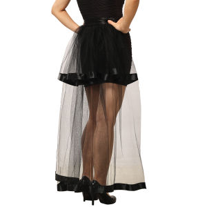 กระโปรงกระโปรงแบบพองด้านหลังผ้าทูลล์มีระบายสำหรับผู้หญิงสไตล์สตีมพังค์สำหรับปาร์ตี้เต้นรำเน็คไทแบบหยาบ