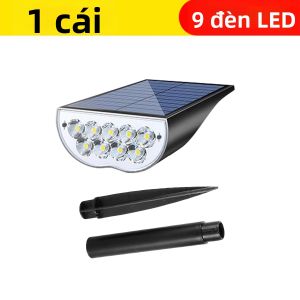 9 Đèn LED Năng Lượng Mặt Trời Ngoài Trời 6500K Đèn Cảnh Quan Năng Lượng Mặt Trời Chống Nước IP65 Đèn Sân Vườn 5 Chế Độ Đèn Chiếu Sáng Năng Lượng Mặt Trời Cho Sân Đường Phố