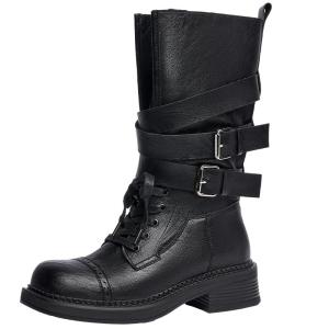 Josiny | Thick Heel Mid Calf Cowboy Boots 2025 New Winter