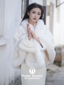 Warm Fleece Cape Wrap for Qipao