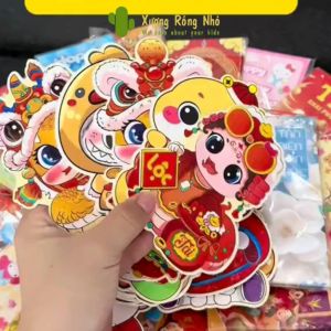 Set 10 Lì xì Chipi mẫu mới 2025 bao lì xì tết hoạt hình dễ thương - Xương Rồng Nhỏ