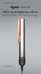 Dyson Airstrait ™ straightener (Bright Nickel/Rich Copper) | Wet to dry straightening with air | No Heat Damage