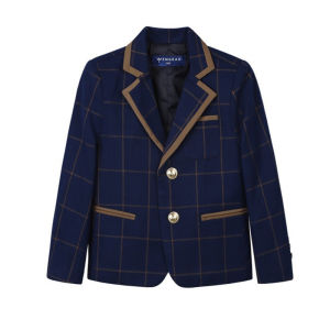 British Style Childrens School Uniform Suit Jacket Elementary School Students Boys Hostess Dress Code Girls Grey Dark Blue Suit