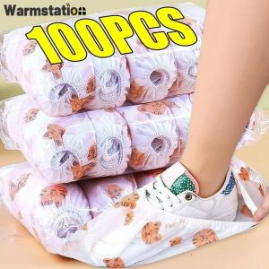 20/100Pcs Disposable Shoe Covers Cute Foot Booties Shoe Coverings Non Slip Shoe Boot Covers for Indoor Outdoor Home Workplace
