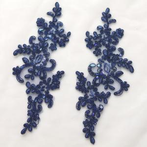 2026 NEW 1 Pair Exquisite Lace Applique Embroidery Flower Sew On Patch Fabric Trim for Women Dress Wedding Gown Bag Craft Decor