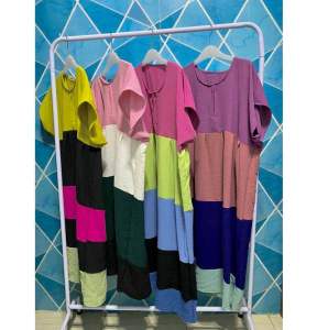 Daster Pelangi Jumbo Cringkle Airflow Cewek Kue LD 120 Warna Random