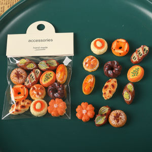 12pcs Mini Fridge Magnets Set Resin Decorative Refrigerator Magnets Kitchen Home Decor Cute Bread Food Shaped Magnets