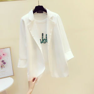 Áo Khoác Vest Nữ Mùa Xuân Hè Mỏng Phong Cách Thiết Kế Phổ Biến Áo Len Cardigan Màu Trắng Voan Thường Ngày Cài Nút Dài Tay