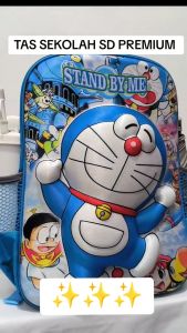 Tas Anak Perempuan SD PREMIUM Karakter Doraemon Unicorn Kitty Pony Gambar Timbul Emboss