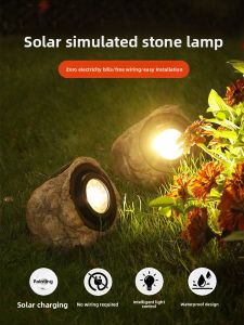 JUYU | Outdoor Waterproof Landscape Garden Decorative Stone Solar Light