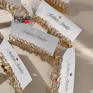 Anting Set 6 Pcs Monica Aksesoris Korean Cantik Wanita Simple | PUSAT TIMUR