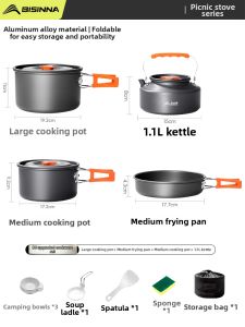 BSWOLF | Portable Camping Outdoor Cookware Set