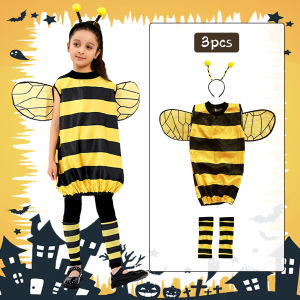 Kids Bee Animal Costume Set 3Pcs for Boys Girls Halloween Carnival Theme Cosplay & Parties Fancy Dress Age 3-12 Years