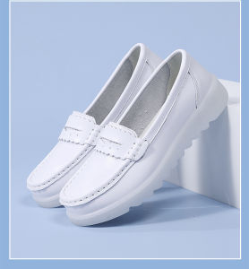 White Leather Loafers Nursing Shoes for Womens High Quality Hospital Duty Women Nurse Shoes White Shoes