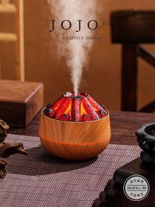 JOJOS L. Gentle Volcanic USB Air Humidifier Night Light Slow Fire Carbon Fire Air Humidifier Volcanic Aromatherapy Machine