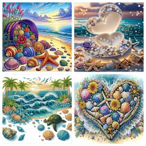 1pc 5D Seaview Diamond Painting Kit frameless DIY home decoration holiday gift Diamond Art Kit and full set of tools