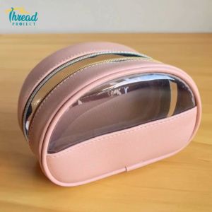 THREAD PROJECTS Peach Charm Pouch Makeup Bag Lip Tint Case Travel Organizer Skincare Packaging