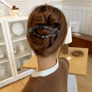 Retro Leopard Print Hair Clips Womens New 2025 Elegant Back of Head Duckbill Hair Clips Hair Accessories Sweet Style Fresh out