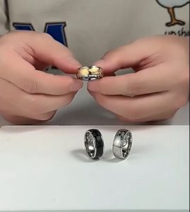 Kemstone แหวนเงินผู้ชายถ้วย รูทรงกลมเงินชุบทองสีดำสีน้ำเงินฟุตบอลเครื่องประดับ