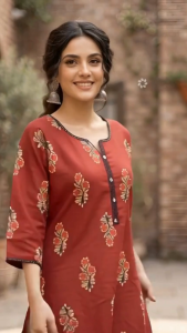 DEBAYU Nayo Cotton Straight Kurti Ethnic Prints Size S to 2XL Kurta Top only Malaysia