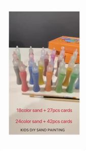 18 / 24color - Kids DIY Sand Painting Set Art set  indoor play gameeducation children sand painting set Sand art painting set