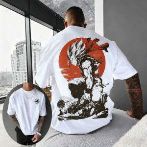 Bandai | Dragon Ball Anime Gohan Color Printed T-shirt 2025 Mens Summer New Hip Hop Trend Versatile Large Loose Casual Parent Child Top