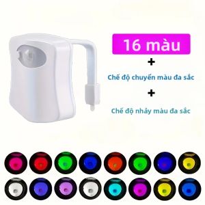 Đèn Ngủ LED Cảm Biến Chuyển Động Không Dây RGB 16 Màu Hình Chữ Nhật Đèn Tạo Không Khí Nhiều Màu Sắc Cho Nhà Vệ Sinh Phòng Tắm Có Cảm Biến