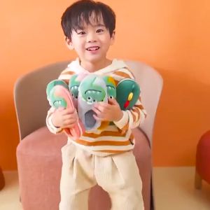 Balamy Cartoon Dinosaur Children's Slippers: Plush Cotton Slippers for Boys in 2021