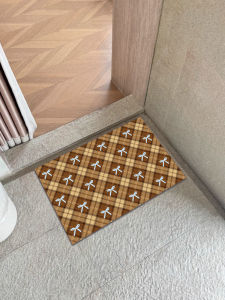 Modern Minimalist Bathroom Mat Quick Dry Water Absorbent Silicon Dendroid Checkered Pattern Entrance Toilet Anti Slip Foot Pad
