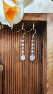 Made-to-Order SG - Venus Love Rose Quartz Crystal Dangle Earrings Handmade Crystal Dangle Earrings